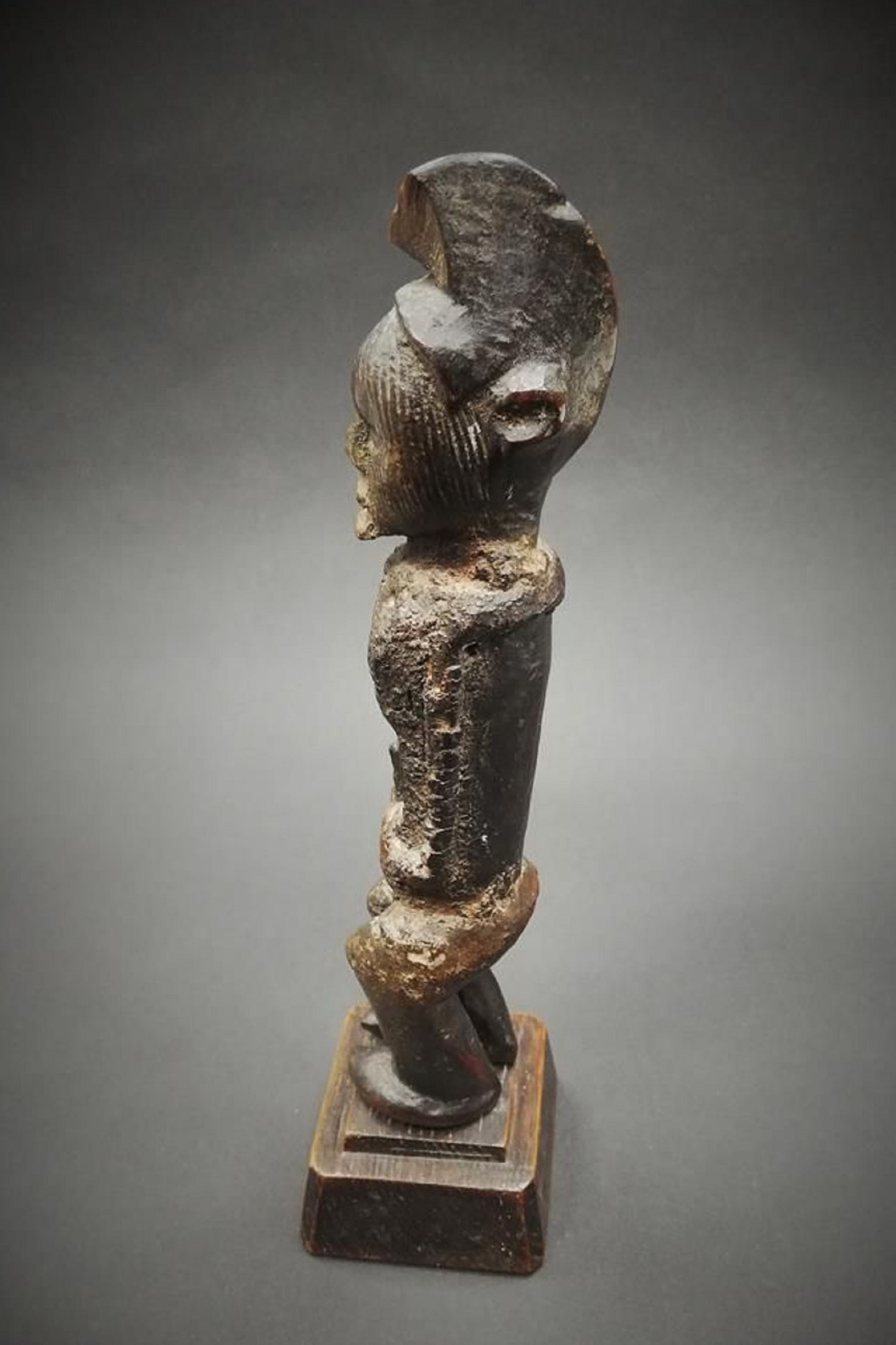 ART AFRICAIN Fétiche TEKE avec charge 19 cm AFRICAN FETISH BATEKE